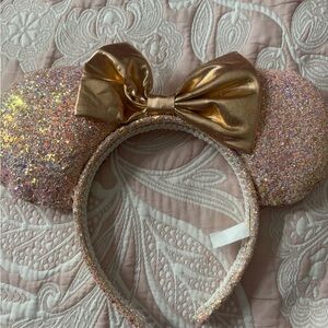Gold Glitter Mouse Ears Headband